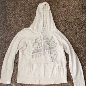 Cream white American eagle hoodie